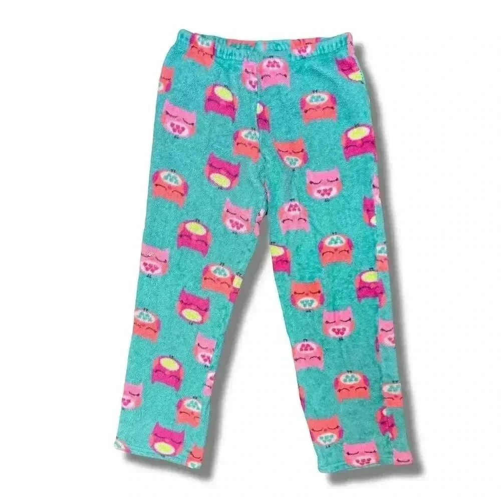 Wonder Nation Girls' Owl Pajama Set XL Multicolor Long Sleeve 2-Piece - Picture 2 of 7